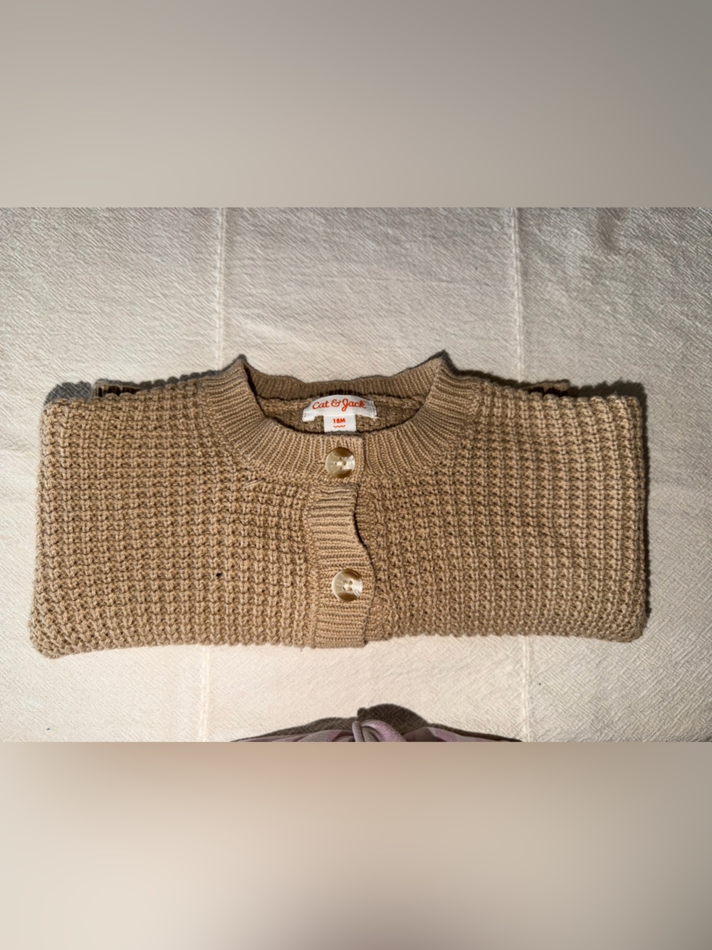 Cat & Jack Women's Tan Button-Front Knit Cardigan